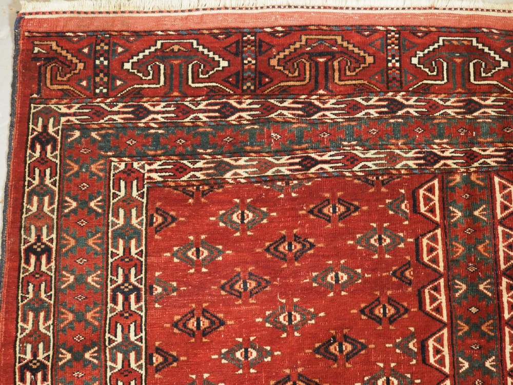 ANTIQUE YOMUT TURKMEN ENSI WITH EAGLE HEAD DESIGN ELEM, CIRCA 1900. View VII