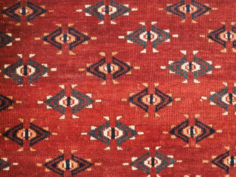 ANTIQUE YOMUT TURKMEN ENSI WITH EAGLE HEAD DESIGN ELEM, CIRCA 1900. View XV