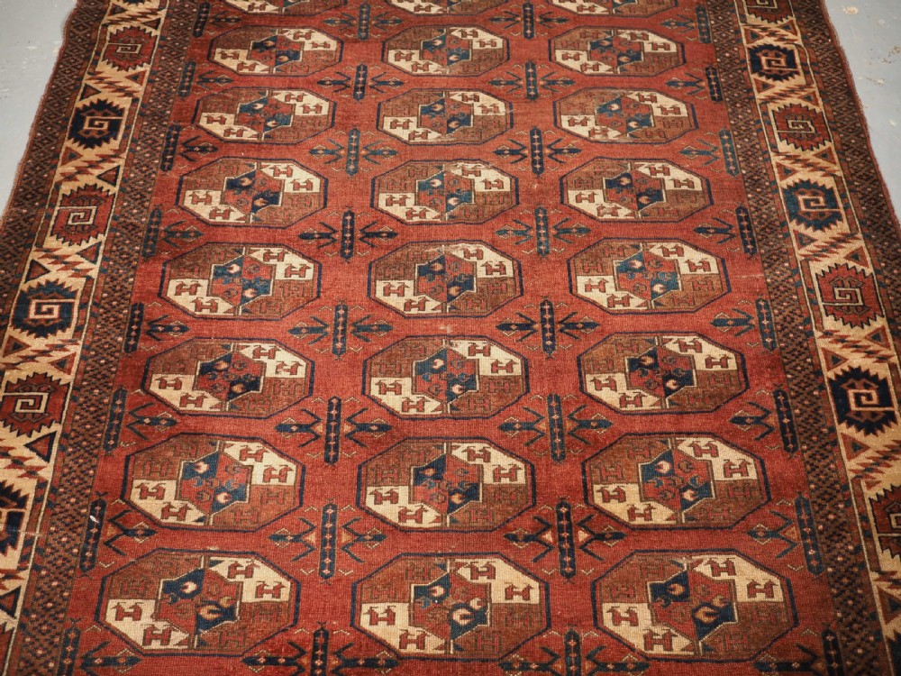 ANTIQUE YOMUT KARADASHLI TURKMEN MAIN CARPET, SCARCE C GUL CENTRES, PUBLISHED, 1ST HALF 19TH CENTURY. View IV