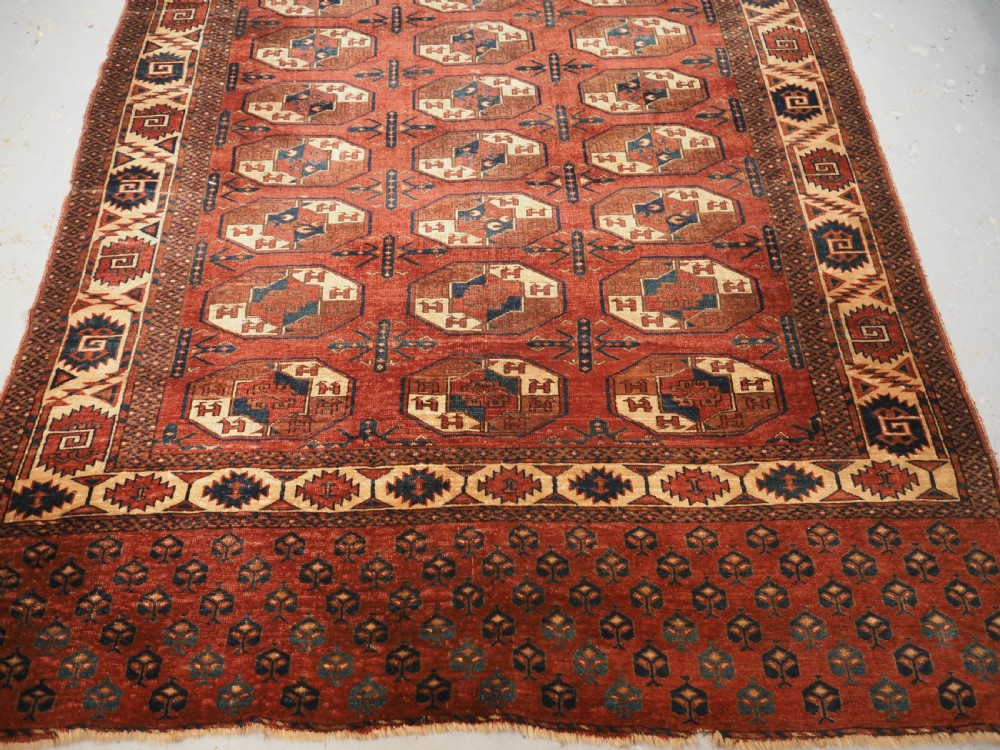 ANTIQUE YOMUT KARADASHLI TURKMEN MAIN CARPET, SCARCE C GUL CENTRES, PUBLISHED, 1ST HALF 19TH CENTURY. View V