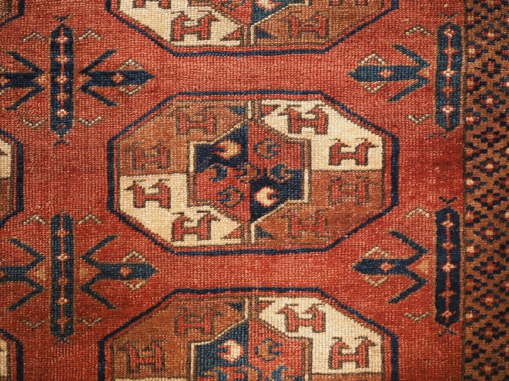 ANTIQUE YOMUT KARADASHLI TURKMEN MAIN CARPET, SCARCE C GUL CENTRES, PUBLISHED, 1ST HALF 19TH CENTURY. View VIII