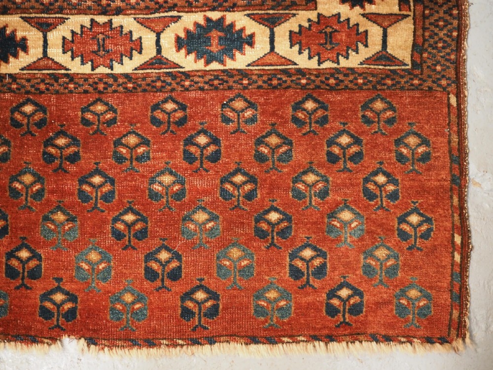 ANTIQUE YOMUT KARADASHLI TURKMEN MAIN CARPET, SCARCE C GUL CENTRES, PUBLISHED, 1ST HALF 19TH CENTURY. View XII