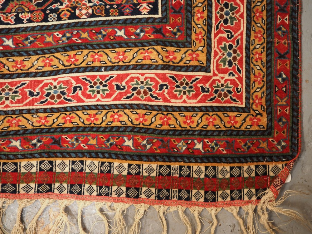 ANTIQUE QASHQAI LONG RUG, IVORY GROUND HERATI DESIGN WITH TIBAL ELEMENTS,  CIRCA 1870. View XVI