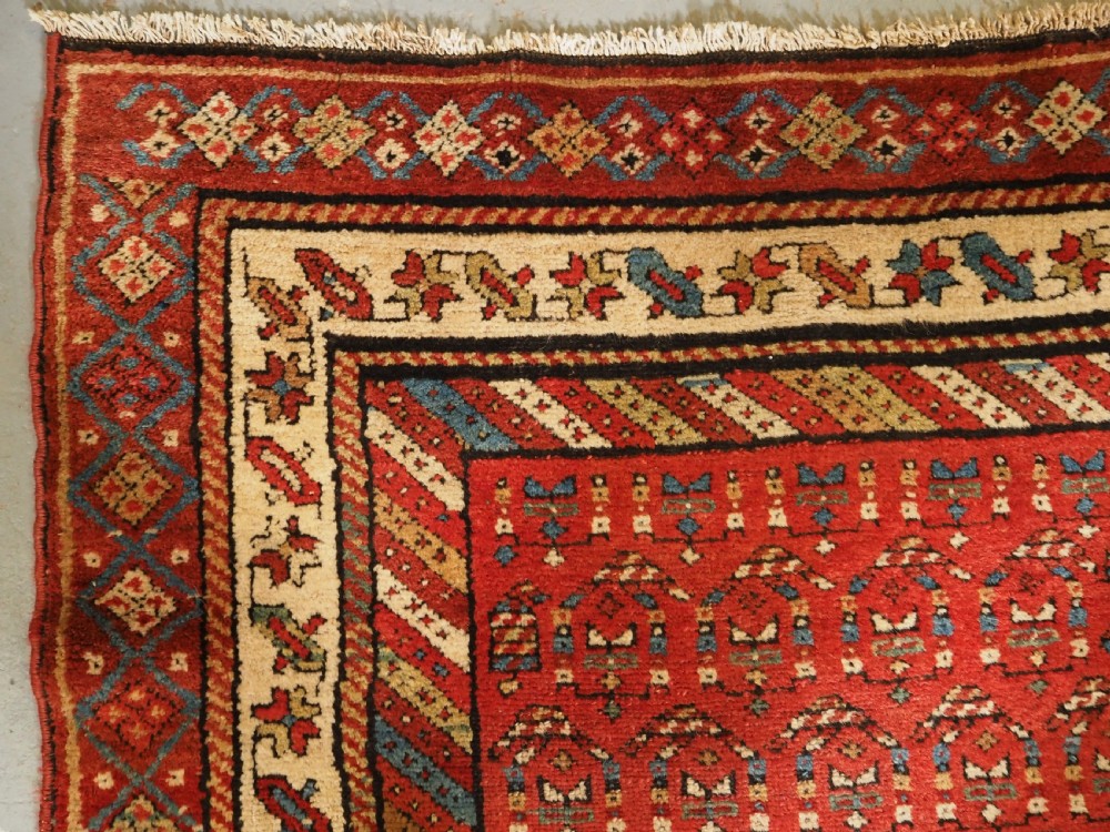 ANTIQUE KURDISH LONG RUG WITH ALL OVER BOTEH DESIGN, CIRCA 1900. View VI