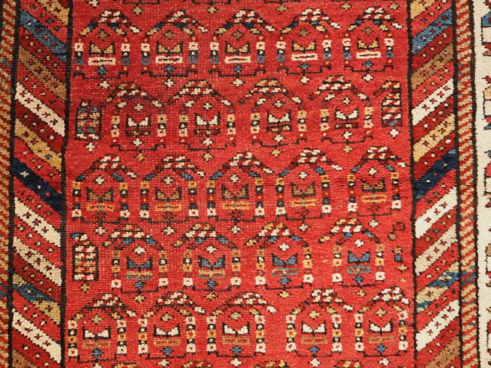 ANTIQUE KURDISH LONG RUG WITH ALL OVER BOTEH DESIGN, CIRCA 1900. View IX