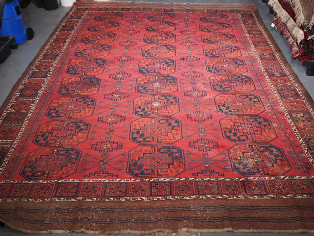 ANTIQUE AFGHAN ERSARI MAIN CARPET, SOFT COLOUR, CIRCA 1890. View II