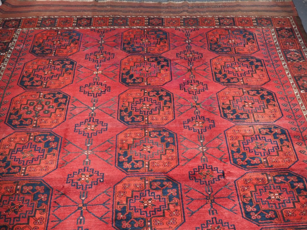 ANTIQUE AFGHAN ERSARI MAIN CARPET, SOFT COLOUR, CIRCA 1890. View III
