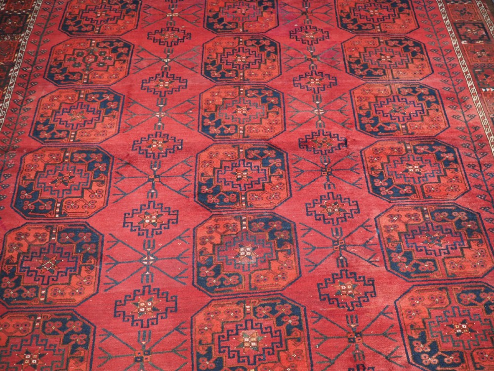 ANTIQUE AFGHAN ERSARI MAIN CARPET, SOFT COLOUR, CIRCA 1890. View IV