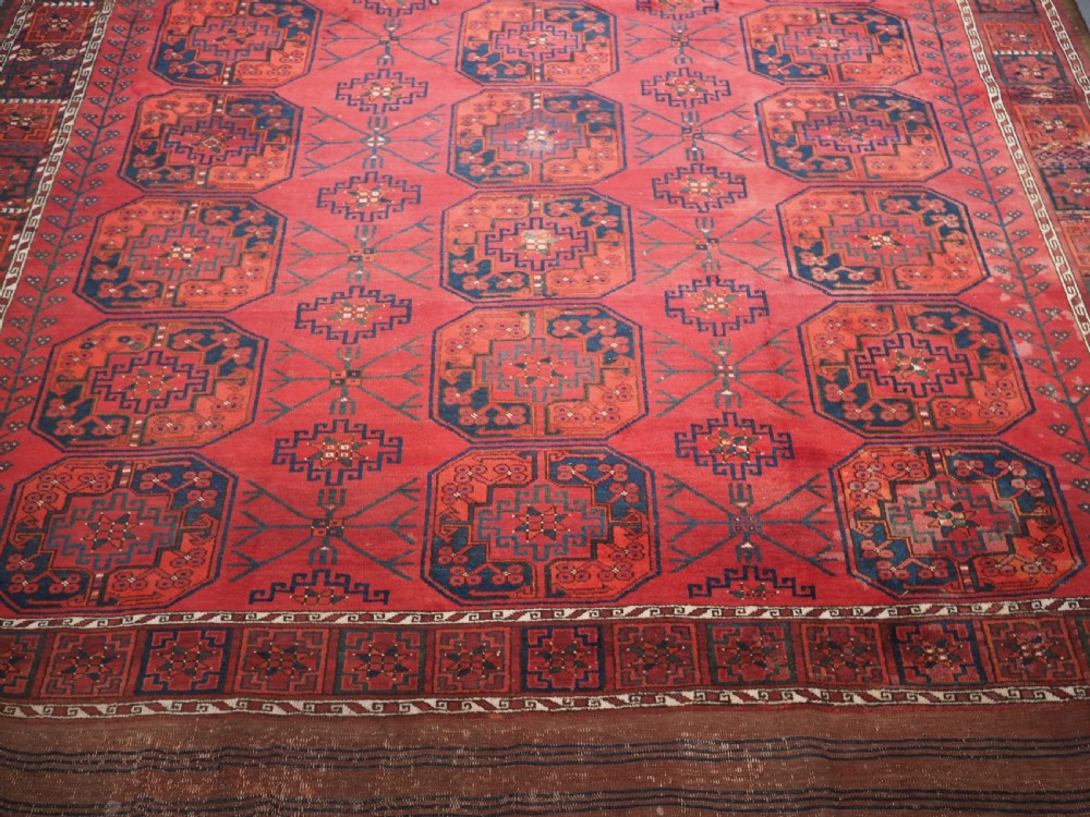 ANTIQUE AFGHAN ERSARI MAIN CARPET, SOFT COLOUR, CIRCA 1890. View V