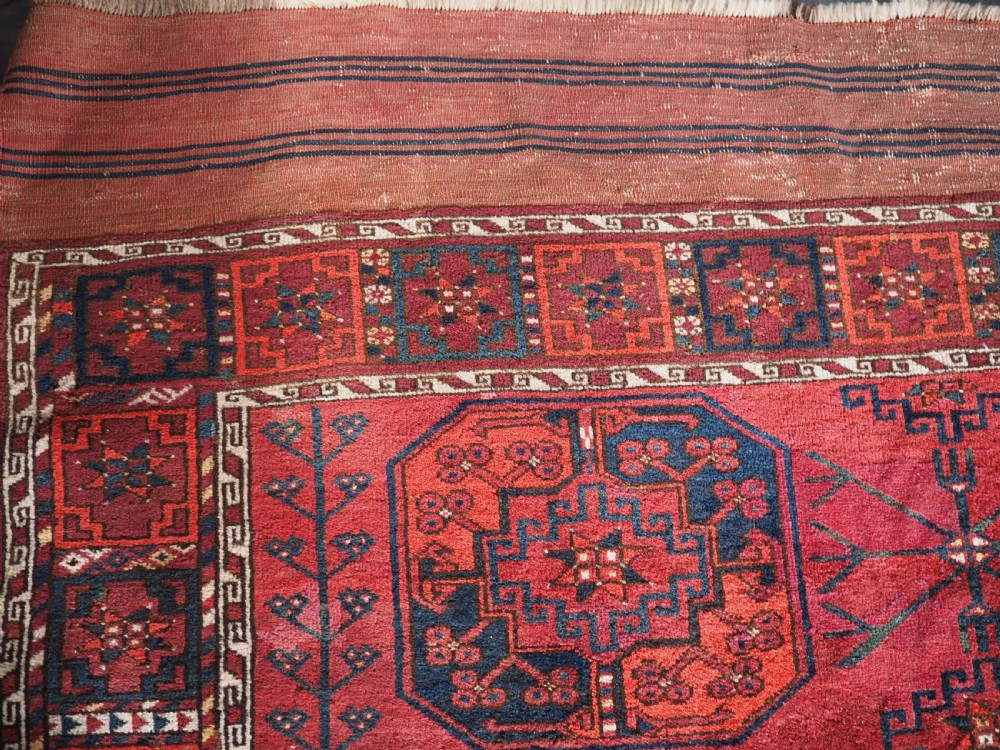 ANTIQUE AFGHAN ERSARI MAIN CARPET, SOFT COLOUR, CIRCA 1890. View VI