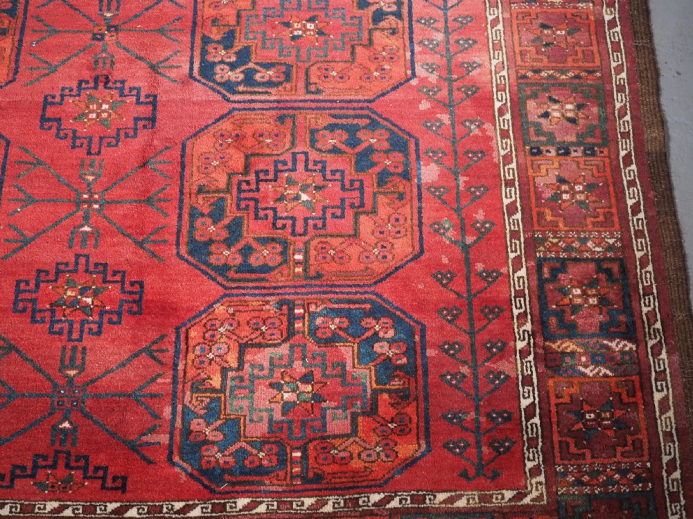 ANTIQUE AFGHAN ERSARI MAIN CARPET, SOFT COLOUR, CIRCA 1890. View XII