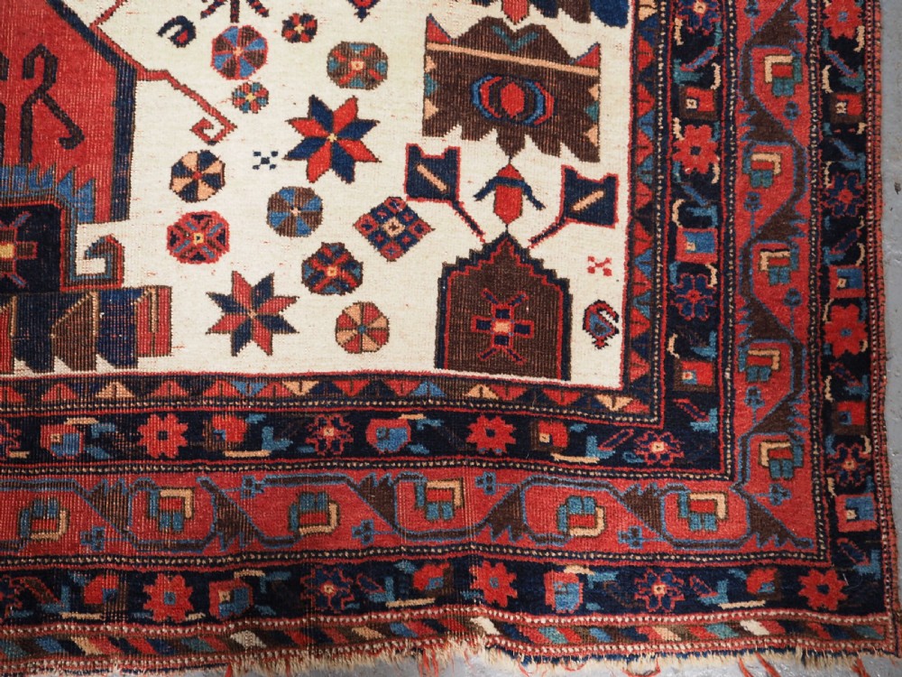 ANTIQUE AFSHAR NERIZ RUG WITH SHIELD DESIGN, CIRCA 1900. View XIV