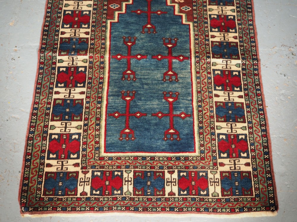 OLD TURKISH YURUK KURDISH PRAYER RUG, SMALL SIZE, CIRCA 1920. View IV