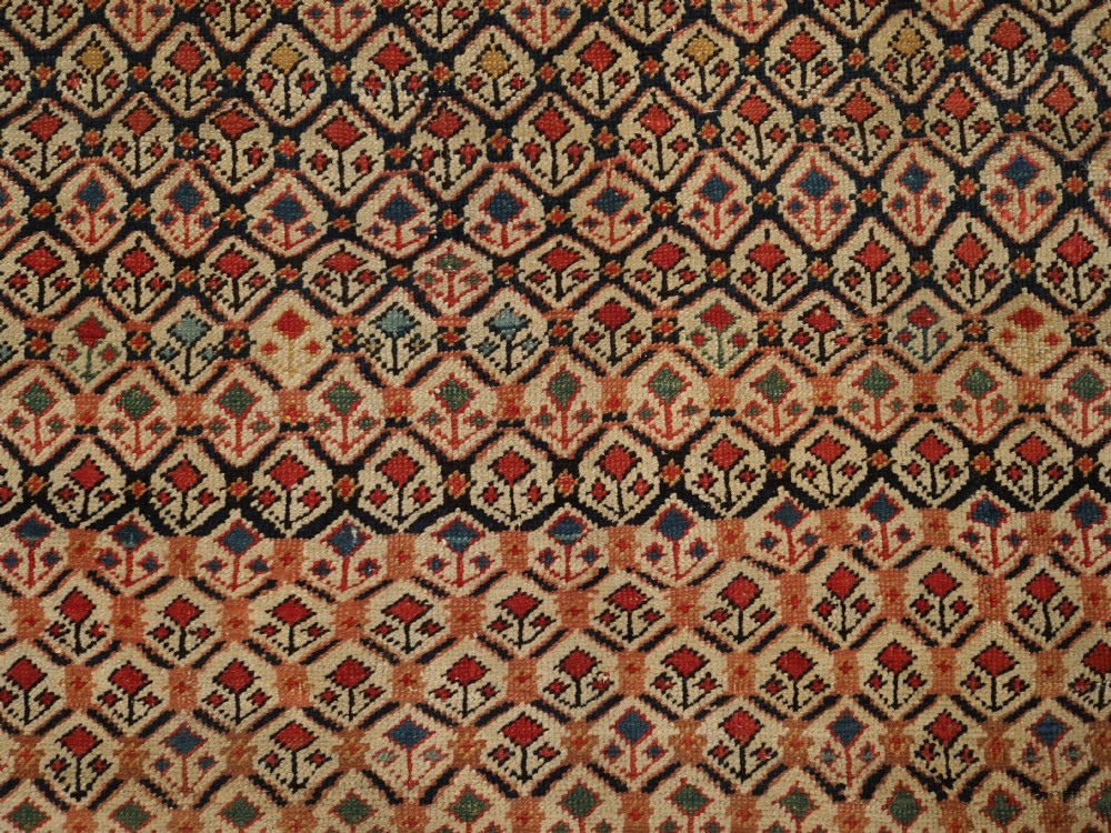 ANTIQUE CAUCASIAN SHIRVAN FLORAL LATTICE PRAYER RUG, CIRCA 1890. View VIII