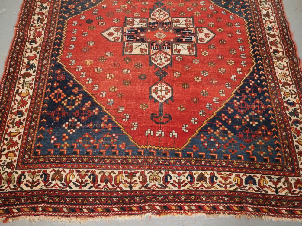 ANTIQUE AFSHAR RUG, SINGLE MEDALLION DESIGN, CIRCA 1900. View V