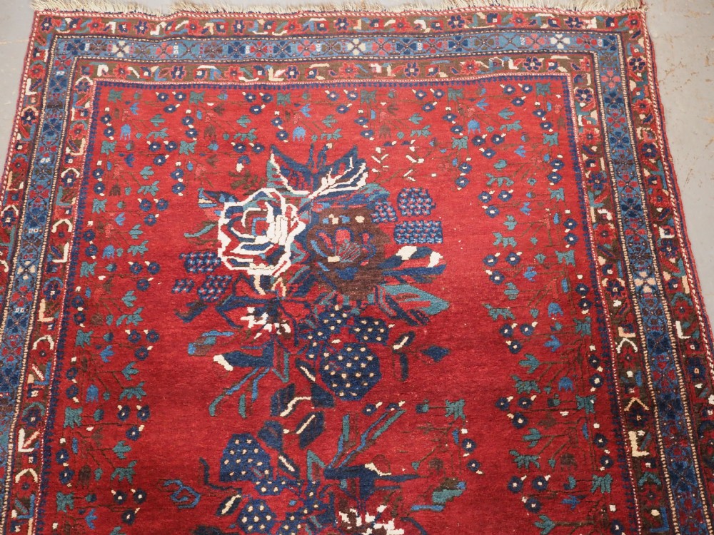 ANTIQUE AFSHAR RUG WITH FLORAL GUL FARANG DESIGN, CIRCA 1900. View III