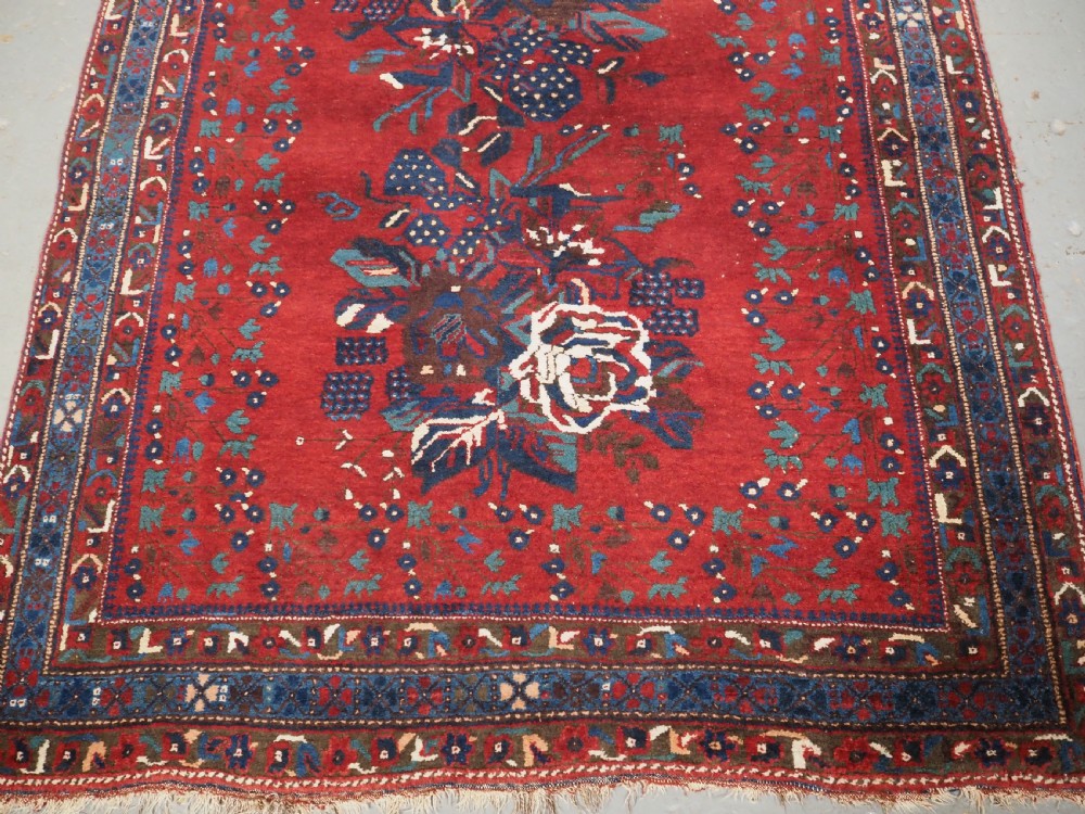 ANTIQUE AFSHAR RUG WITH FLORAL GUL FARANG DESIGN, CIRCA 1900. View V