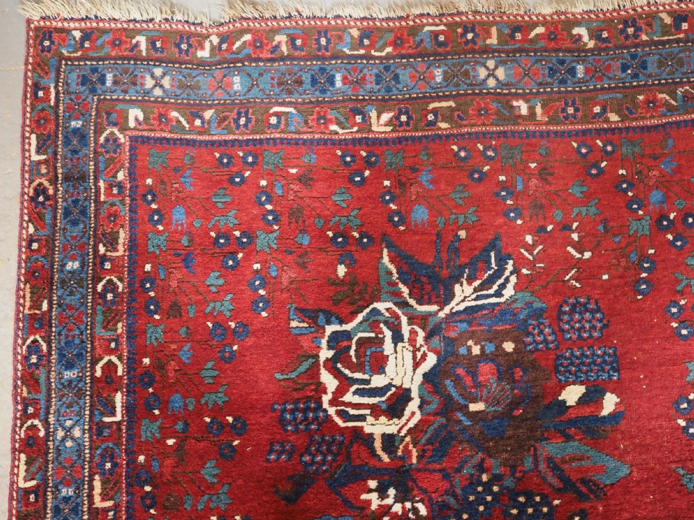 ANTIQUE AFSHAR RUG WITH FLORAL GUL FARANG DESIGN, CIRCA 1900. View VI