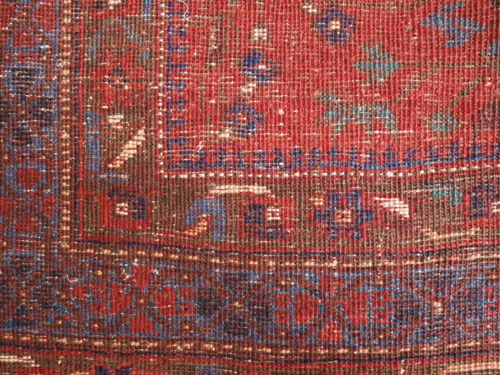 ANTIQUE AFSHAR RUG WITH FLORAL GUL FARANG DESIGN, CIRCA 1900. View XI