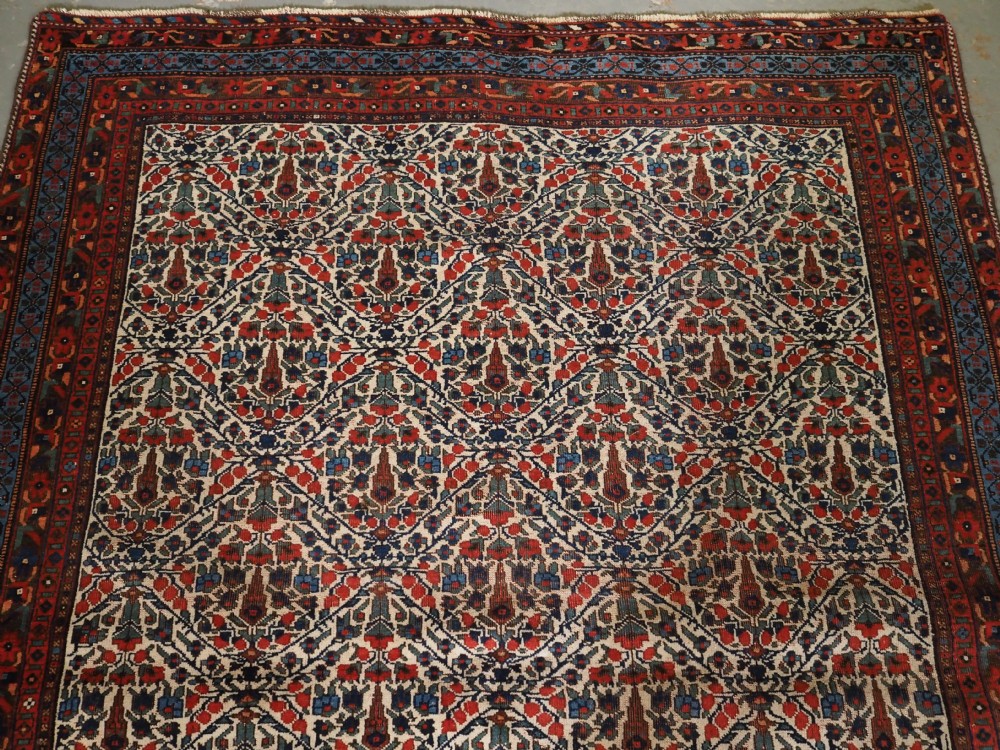 ANTIQUE AFSHAR NERIZ RUG WITH REPEAT CYPRESS TREE DESIGN, CIRCA 1900. View IV