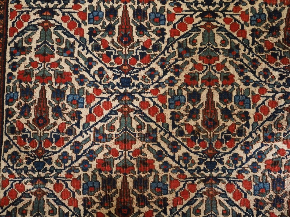 ANTIQUE AFSHAR NERIZ RUG WITH REPEAT CYPRESS TREE DESIGN, CIRCA 1900. View VIII