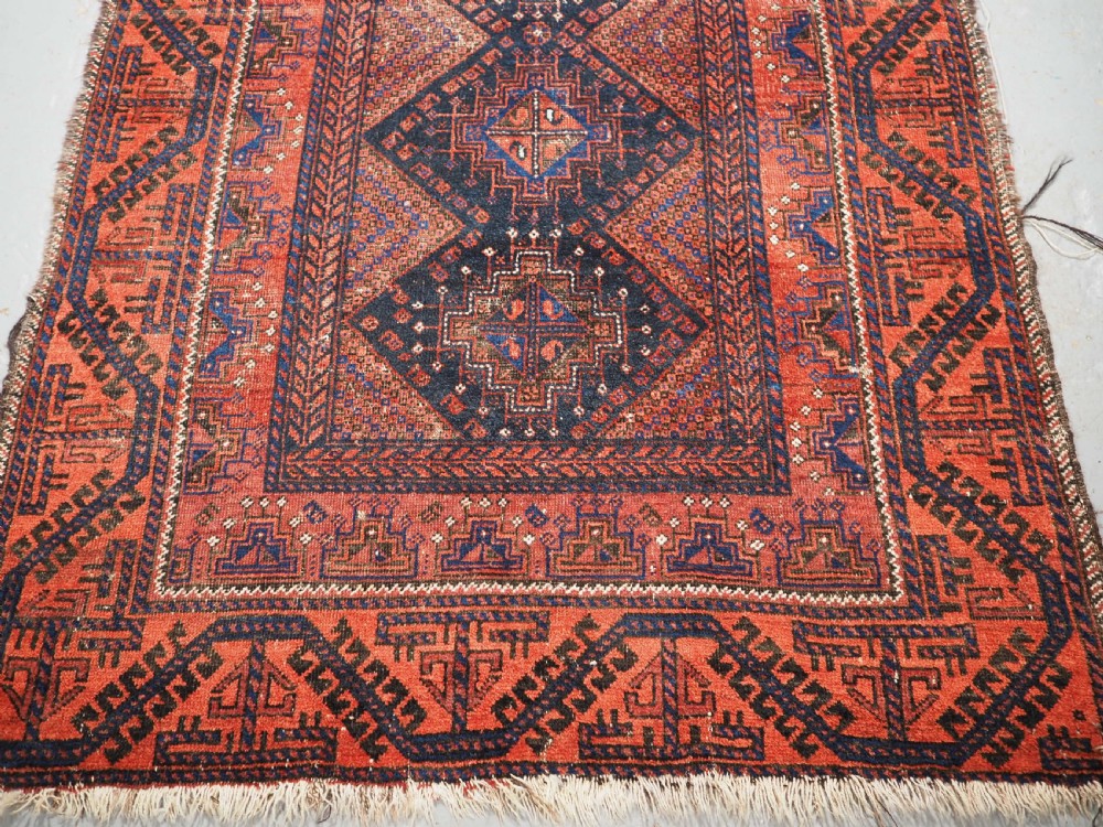 ANTIQUE FERDOWS BALUCH RUG OF SCARCE DESIGN, CIRCA 1900. View V