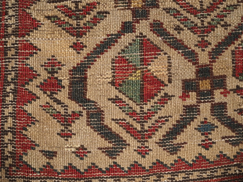 ANTIQUE CAUCASIAN DAGHESTAN PRAYER RUG, IVORY GROUND LATTICE, CIRCA 1880. View XI