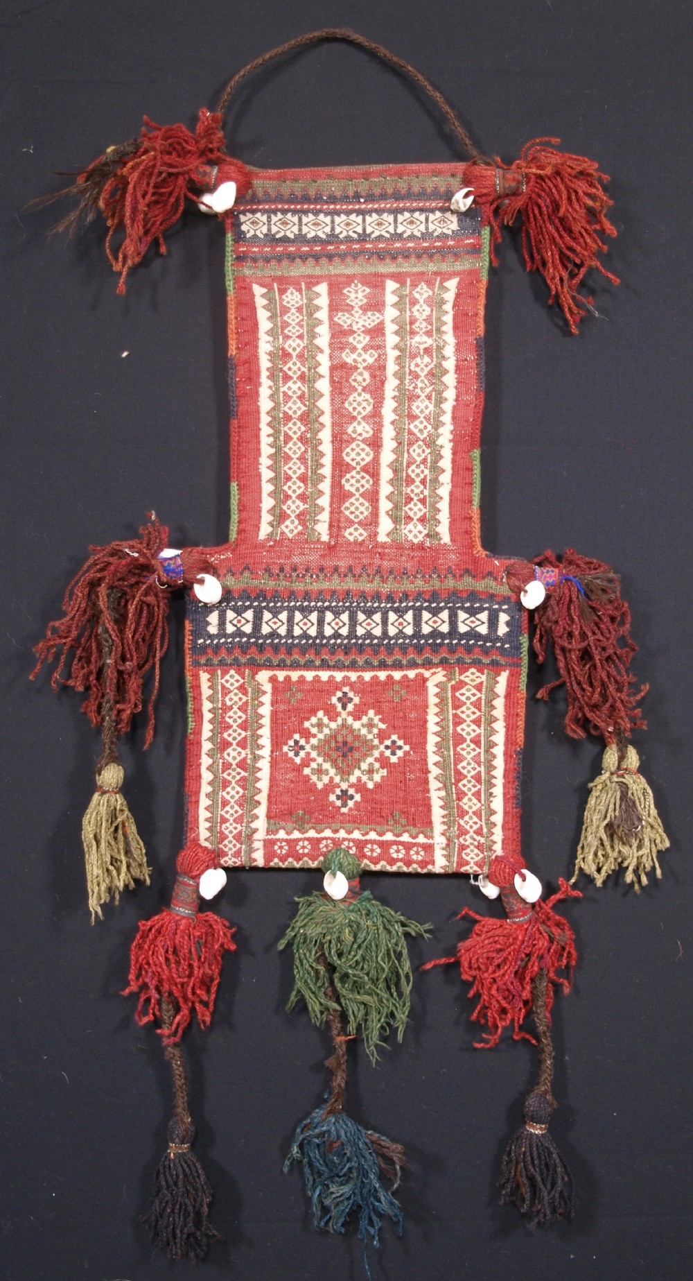 ANTIQUE SALT BAG BY THE ZAGGAR MANGAL BALUCH NOMADS, CIRCA 1920.