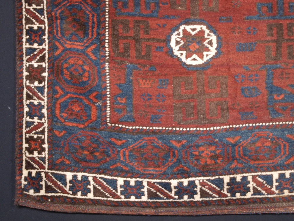 ANTIQUE AFGHAN BALUCH SADDLE BAG WITH BACK, CIRCA 1900. View IV