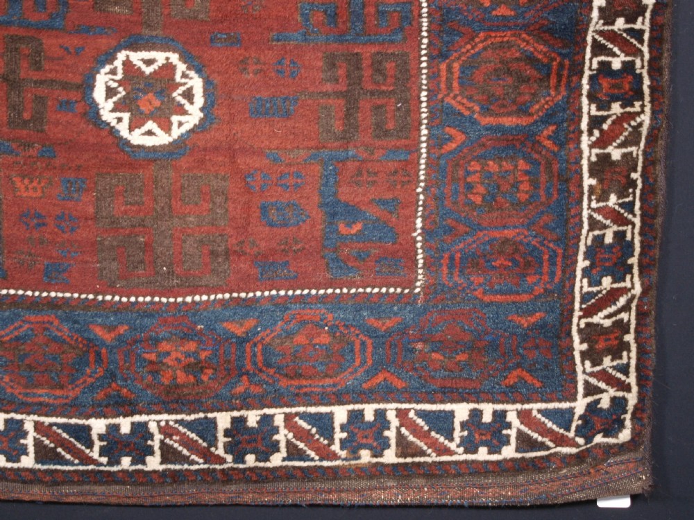 ANTIQUE AFGHAN BALUCH SADDLE BAG WITH BACK, CIRCA 1900. View V