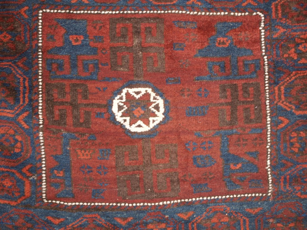 ANTIQUE AFGHAN BALUCH SADDLE BAG WITH BACK, CIRCA 1900. View VII
