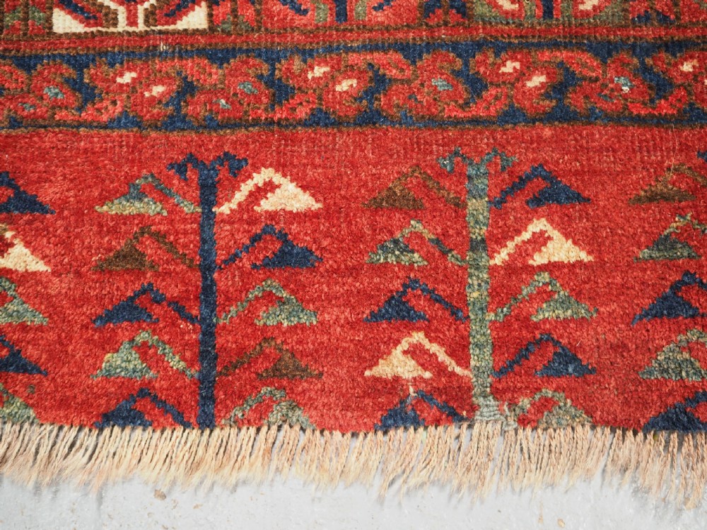 ANTIQUE ERSARI TURKMEN 12 GUL CHUVAL, GOOD GREEN, CIRCA 1900. View IX