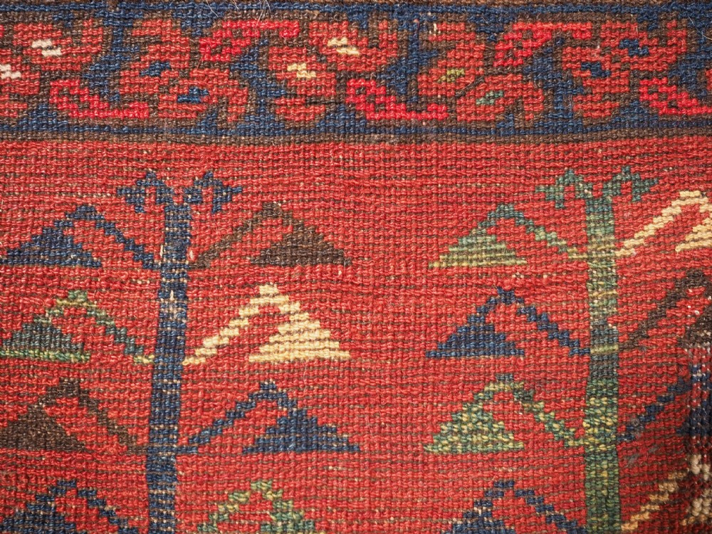 ANTIQUE ERSARI TURKMEN 12 GUL CHUVAL, GOOD GREEN, CIRCA 1900. View X