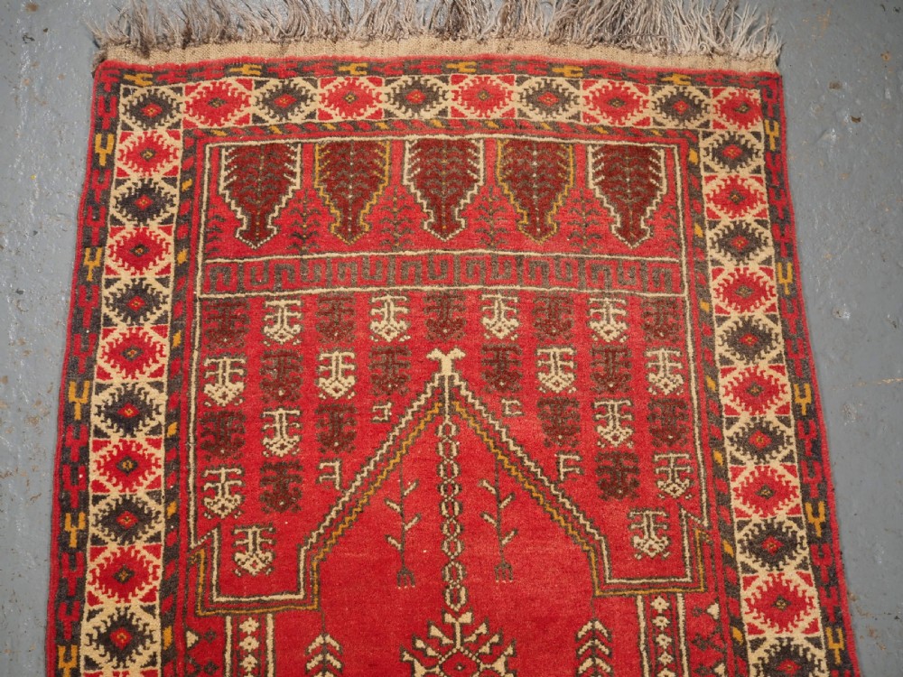 OLD AFGHAN VILLAGE PRAYER RUG, THICK HEAVY RUG, CIRCA 1930. View III