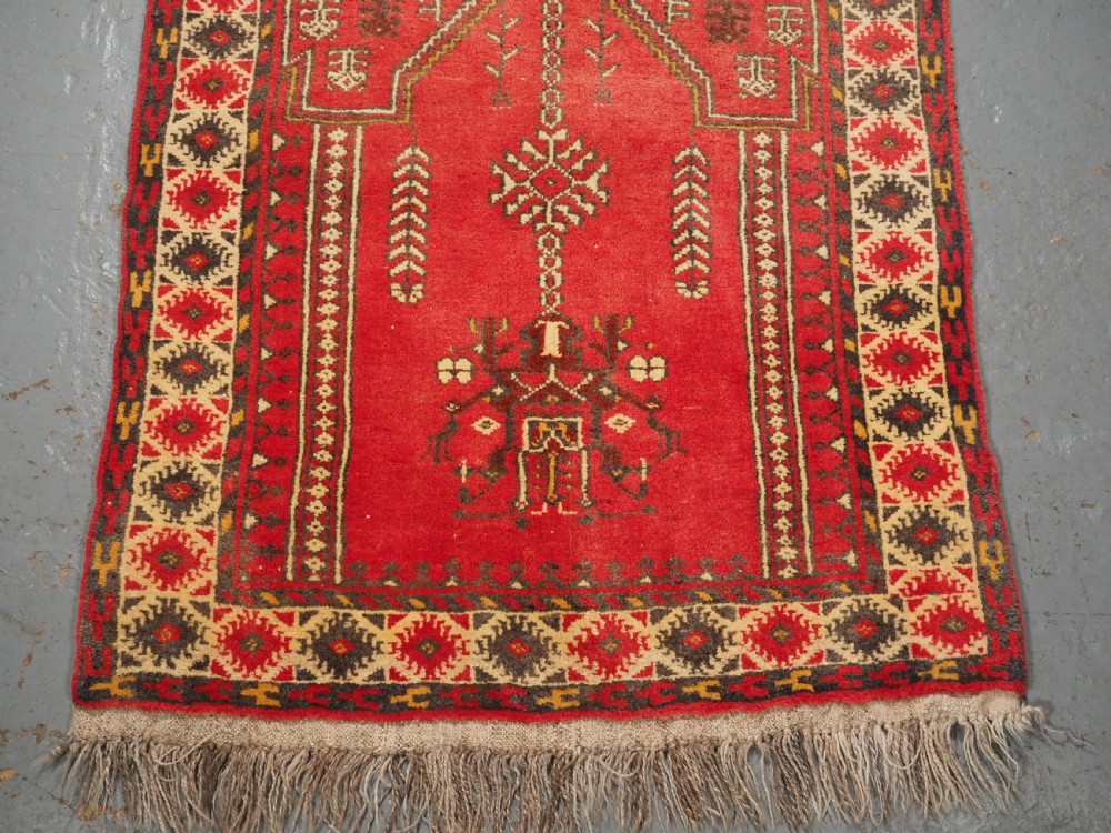 OLD AFGHAN VILLAGE PRAYER RUG, THICK HEAVY RUG, CIRCA 1930. View IV