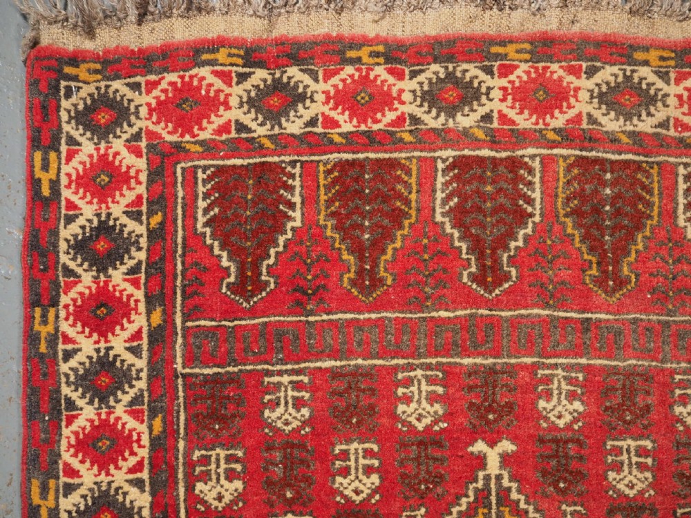 OLD AFGHAN VILLAGE PRAYER RUG, THICK HEAVY RUG, CIRCA 1930. View V