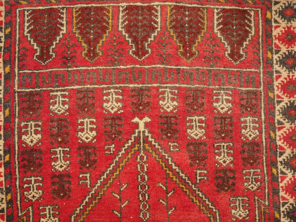 OLD AFGHAN VILLAGE PRAYER RUG, THICK HEAVY RUG, CIRCA 1930. View VII