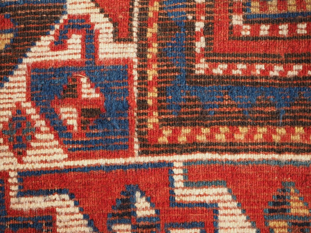 ANTIQUE CAUCASIAN CLOUDBAND CHONDZORESK KAZAK LONG RUG, CIRCA 1890. View XI