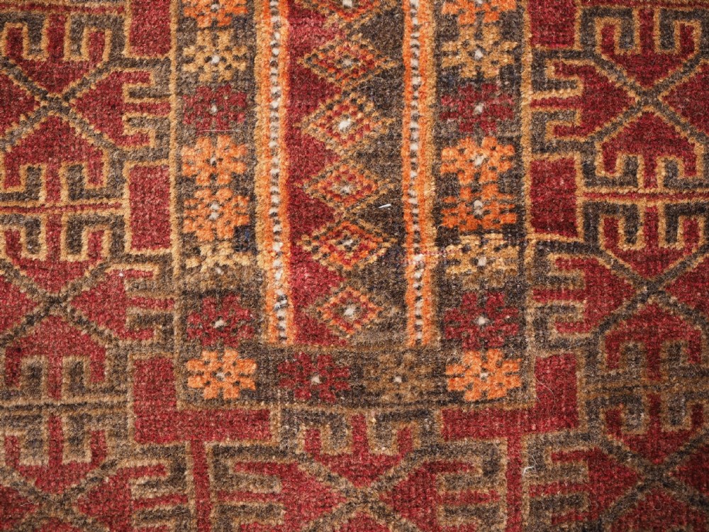 OLD AFGHAN PRAYER RUG, VERY SMALL SIZE FOR A CHILD, CIRCA 1920. View V