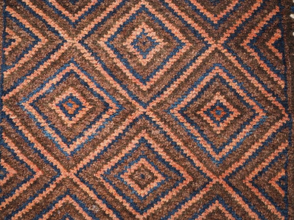 OLD AFGHAN BALUCH BALISHT BAG FACE, SMALL MAT, CIRCA 1920. View VI