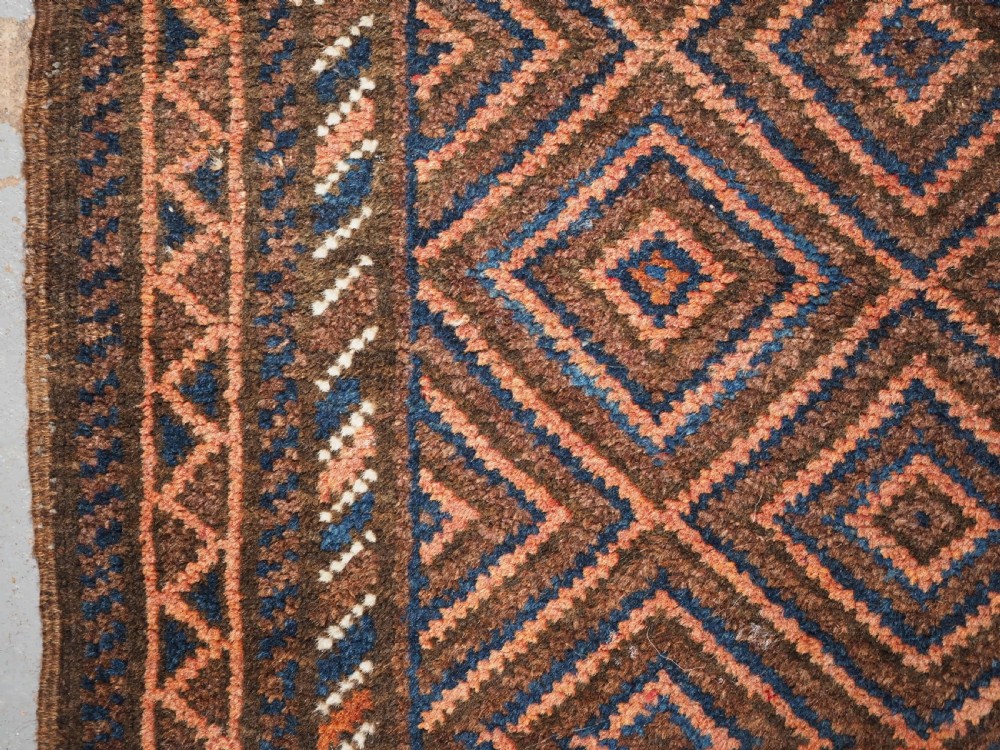 OLD AFGHAN BALUCH BALISHT BAG FACE, SMALL MAT, CIRCA 1920. View VII