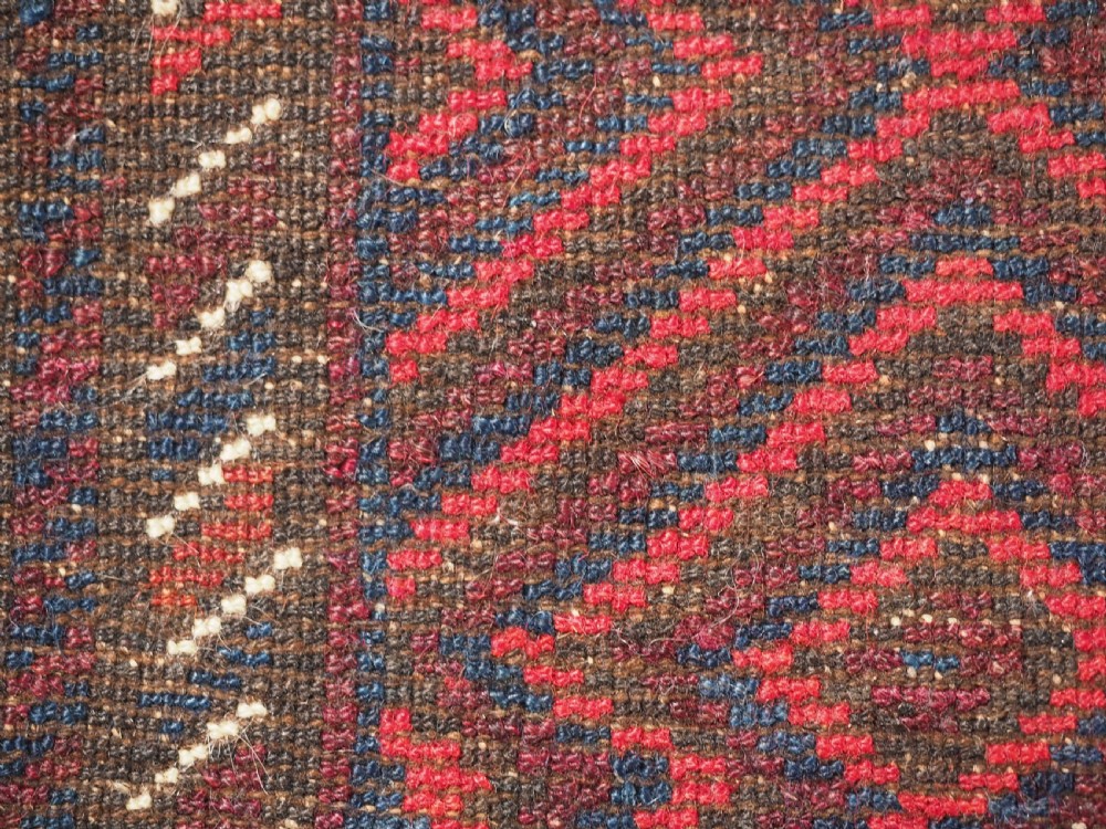 OLD AFGHAN BALUCH BALISHT BAG FACE, SMALL MAT, CIRCA 1920. View IX