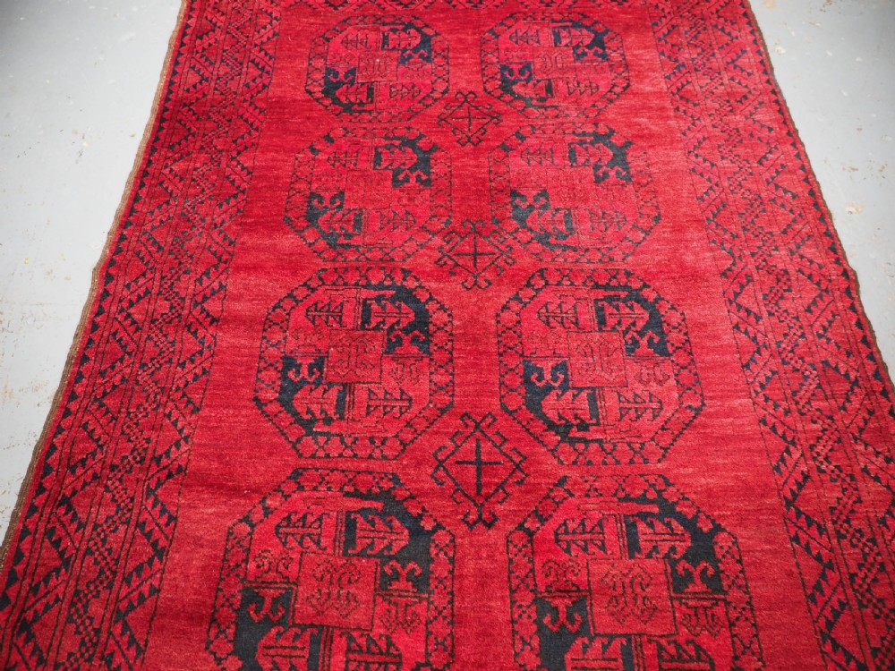 OLD AFGHAN VILLAGE RUG WITH ERSARI TURKMEN GUL DESIGN, CIRCA 1920. View IV