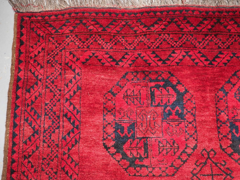 OLD AFGHAN VILLAGE RUG WITH ERSARI TURKMEN GUL DESIGN, CIRCA 1920. View VI
