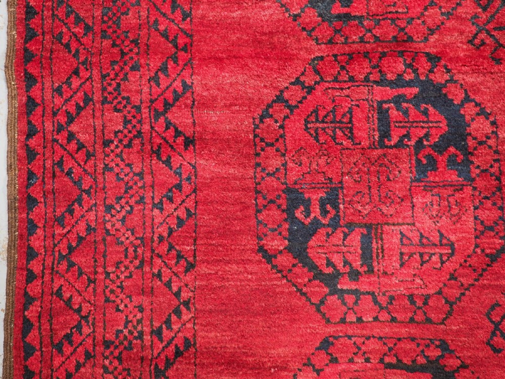 OLD AFGHAN VILLAGE RUG WITH ERSARI TURKMEN GUL DESIGN, CIRCA 1920. View VII