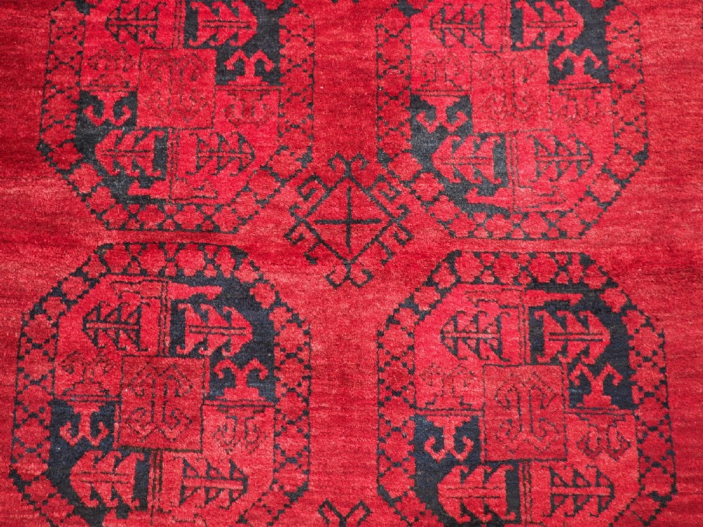 OLD AFGHAN VILLAGE RUG WITH ERSARI TURKMEN GUL DESIGN, CIRCA 1920. View IX