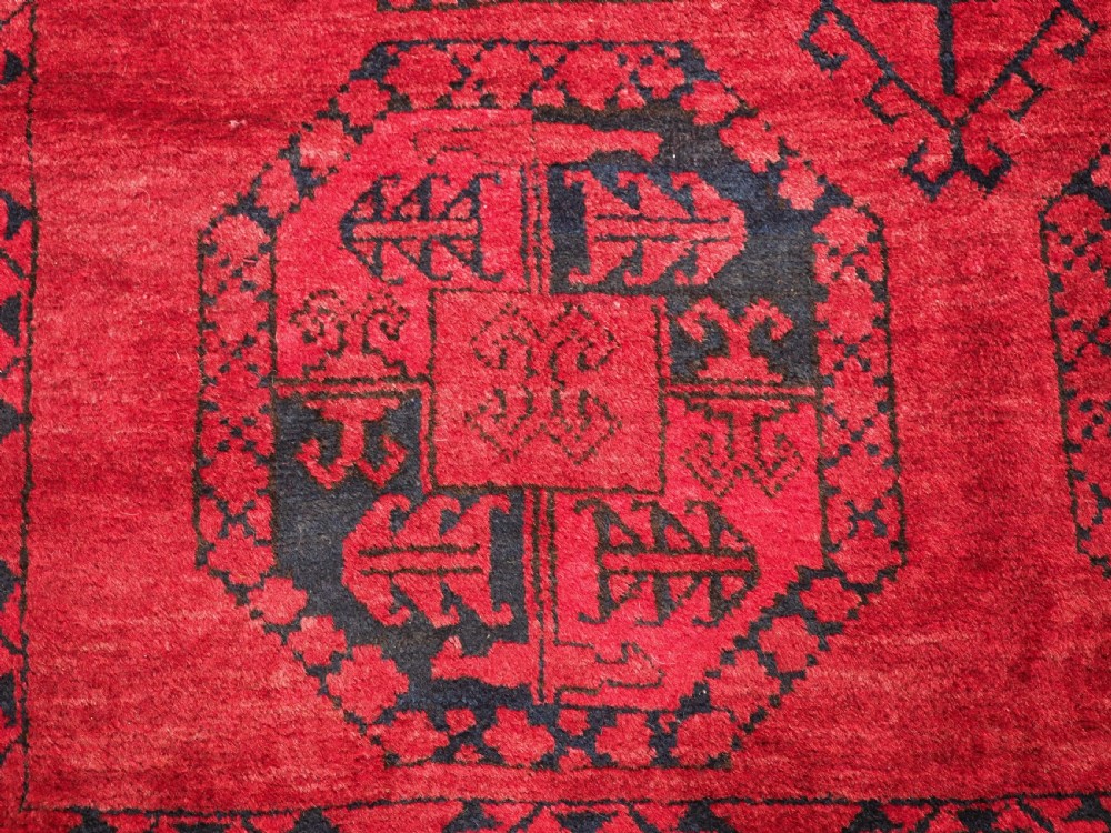 OLD AFGHAN VILLAGE RUG WITH ERSARI TURKMEN GUL DESIGN, CIRCA 1920. View X