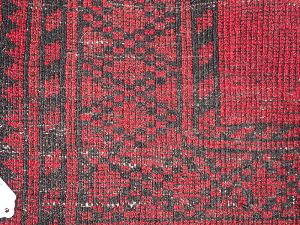OLD AFGHAN CHILDS PRAYER RUG OF SIMPLE RAMS HORN DESIGN, CIRCA 1920. View VI
