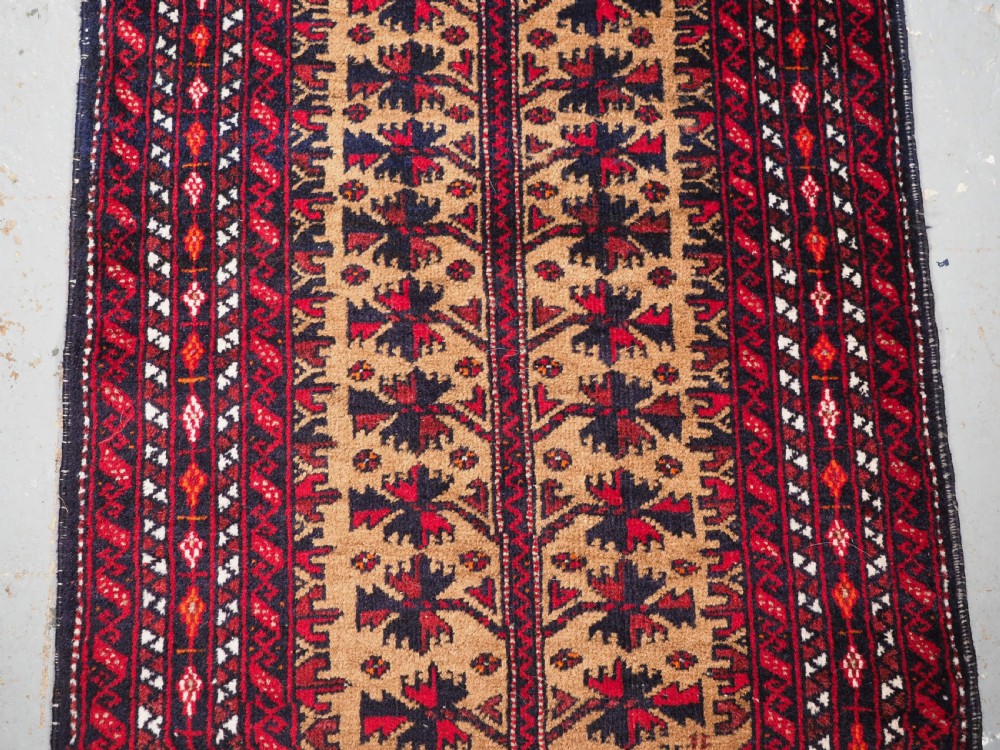 OLD BALUCH BALISHT FACE OR SMALL MAT, TREE OF LIFE, CIRCA 1920. View III