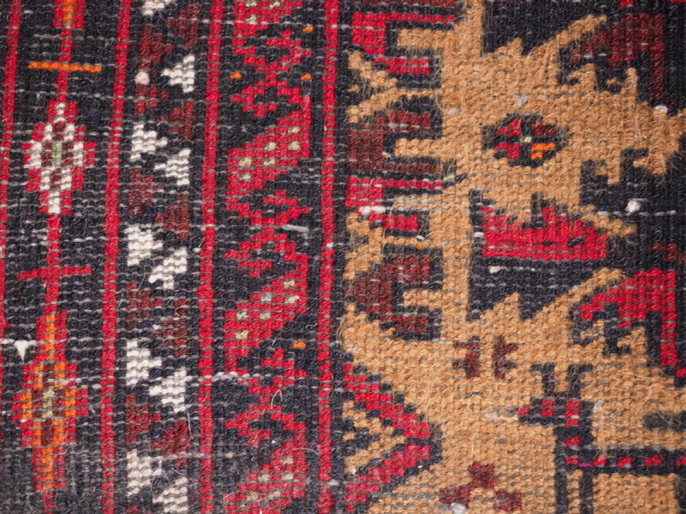 OLD BALUCH BALISHT FACE OR SMALL MAT, TREE OF LIFE, CIRCA 1920. View VIII